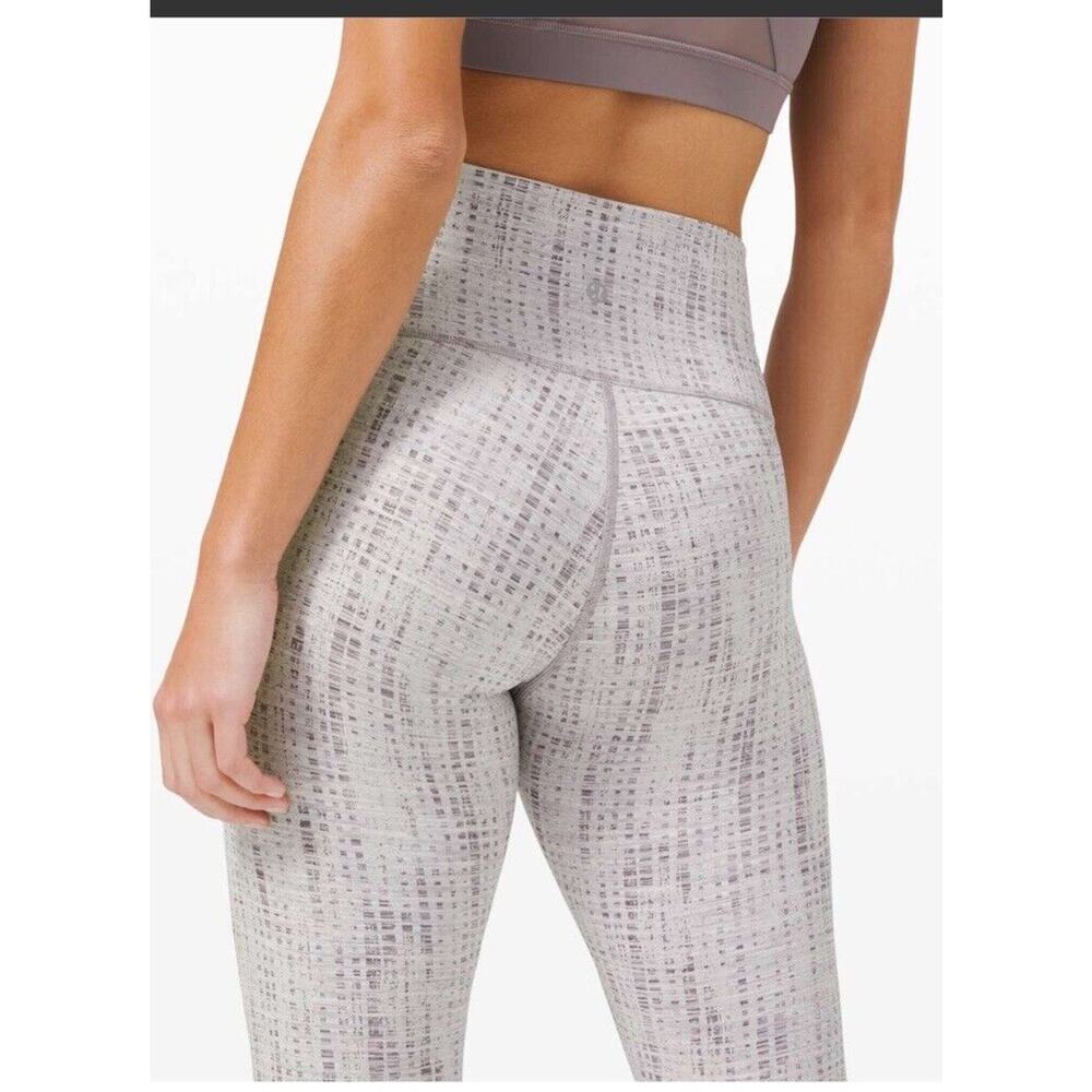 Lululemon Wunder Under HR Tight Leggings Womens 4 Gray Action Jacquard Moonphase